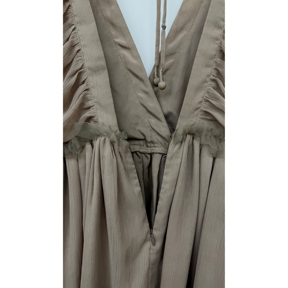 Tularosa Amelia Dress Ruffle Tulle Coquette Fairycore Mini Womens XL Tan/Mauve - Picture 9 of 13